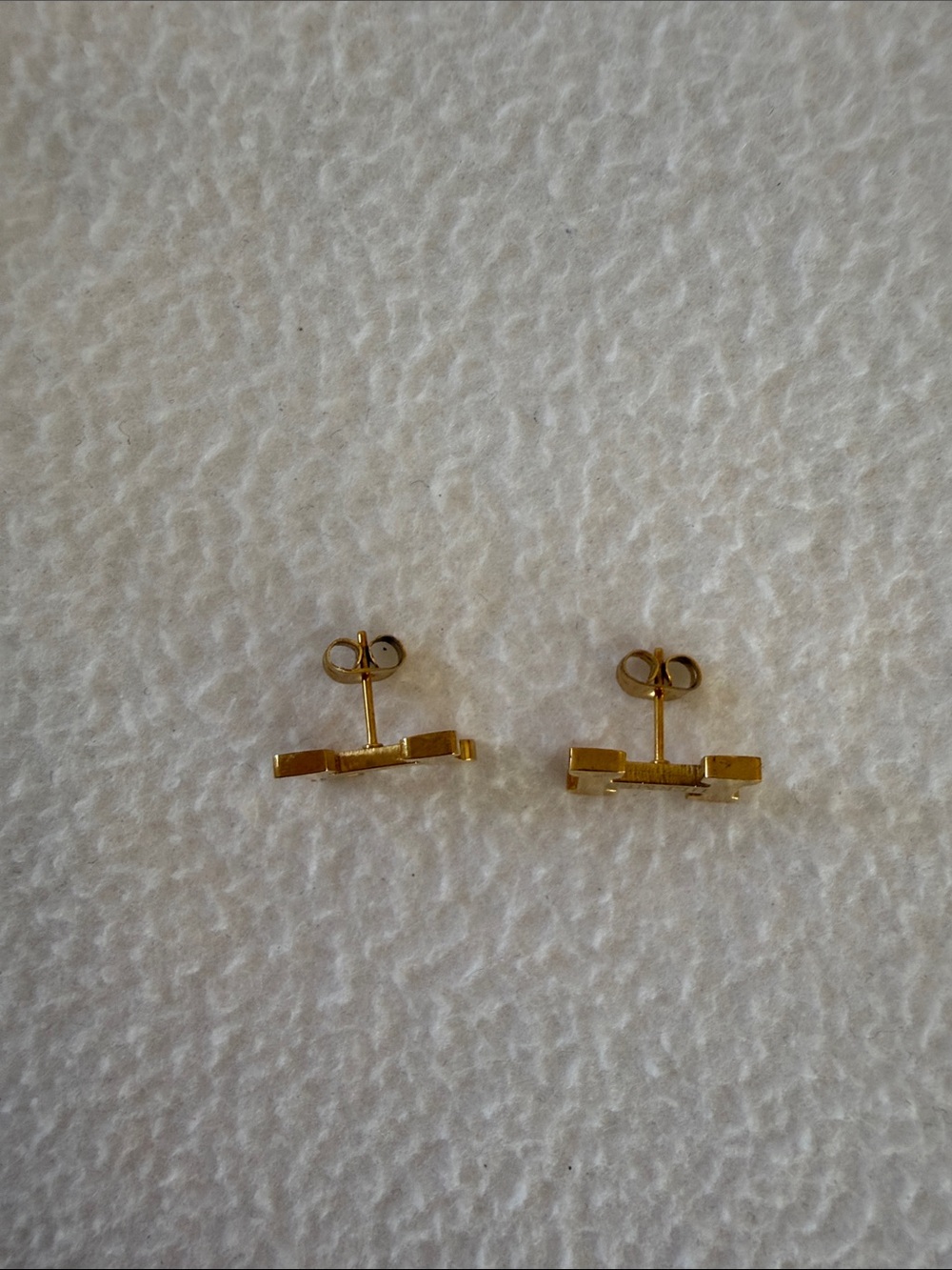 Hermes Gold H Logo Key Stud Earrings - Picture 9 of 9